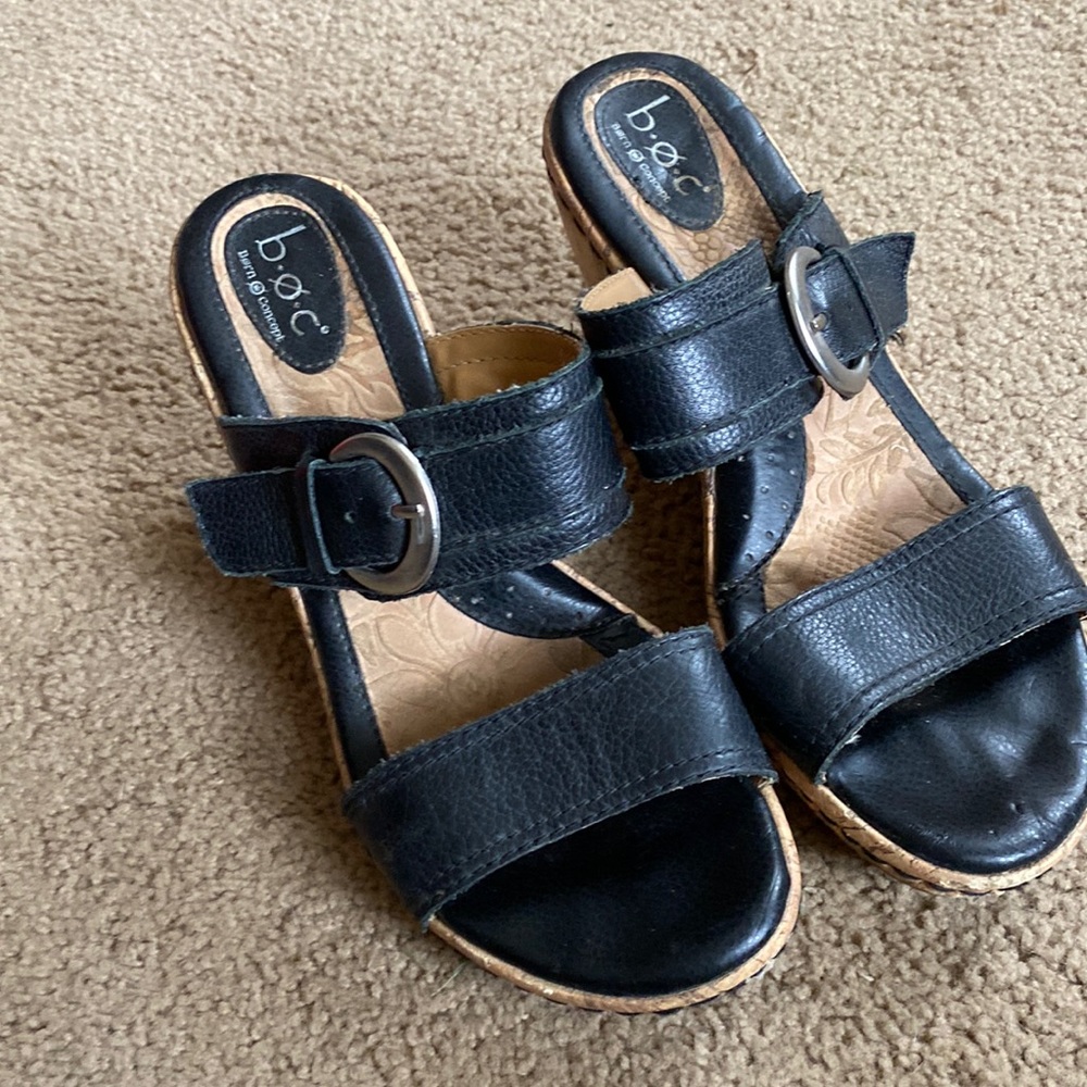 Borne Wedge Sanals with Silver buckle